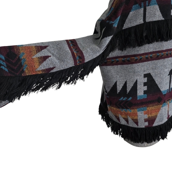 Lucky & Blessed Southwest Print Western Fringe Jacket, Size Small - Picture 5 of 9
